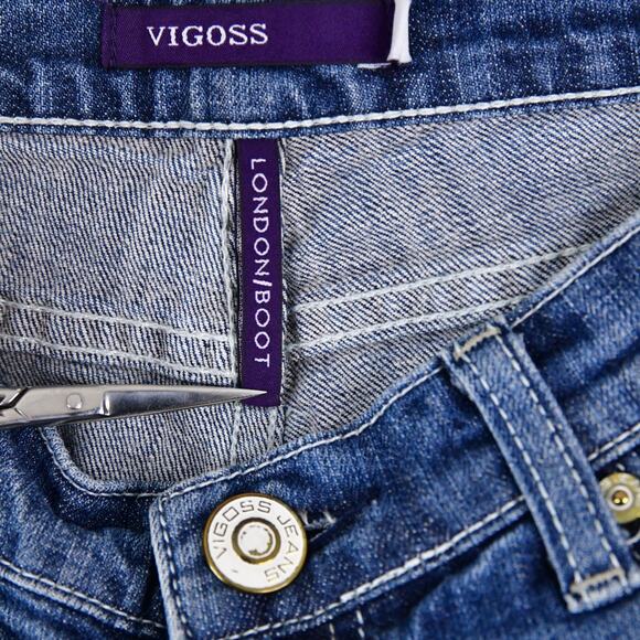 VIGOSS Jeans Womens 8 (32x30) London Boot Blue Denim P2520J - Picture 4 of 10